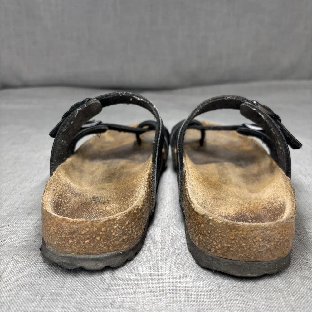 Birkenstock Mayari Sandals Black Birko-Flor Toe Loop Slip On Casual Kids EU 35